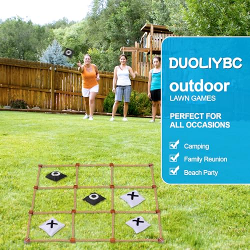 DUOLIYBC Giant Tic Tac Toe Outdoor Games, 4ft x 4ft Bean Bag Toss Outdoor for Kids, Giant Yard for Adults, Jumbo Large Wooden Tic Tac Toss, Backyard Lawn Camping Game - Image 3