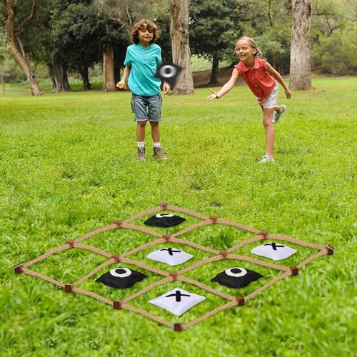 DUOLIYBC Giant Tic Tac Toe Outdoor Games, 4ft x 4ft Bean Bag Toss Outdoor for Kids, Giant Yard for Adults, Jumbo Large Wooden Tic Tac Toss, Backyard Lawn Camping Game - Image 5