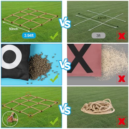 DUOLIYBC Giant Tic Tac Toe Outdoor Games, 4ft x 4ft Bean Bag Toss Outdoor for Kids, Giant Yard for Adults, Jumbo Large Wooden Tic Tac Toss, Backyard Lawn Camping Game - Image 2