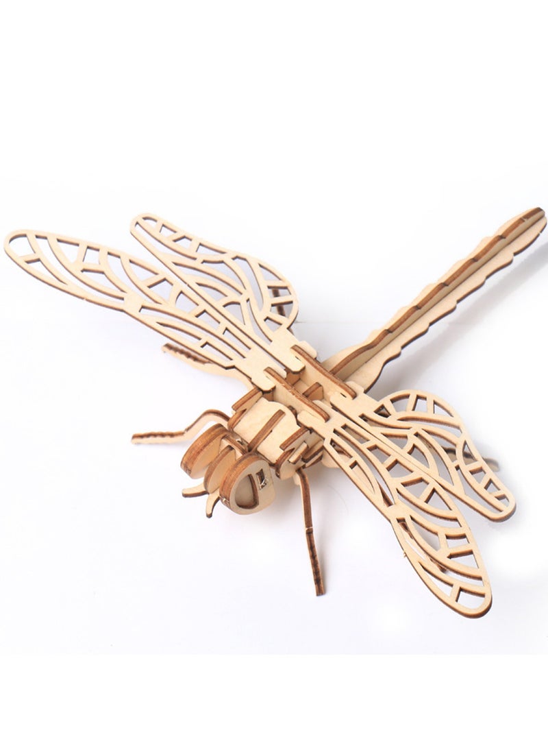 15CM 3D Wooden Insect Jigsaw Puzzle Dragonfly Animal Skeleton Assembly Model Jigsaw Puzzle DIY Crafts Gift For Kids And Adults Teens Boys Girls - Image 1