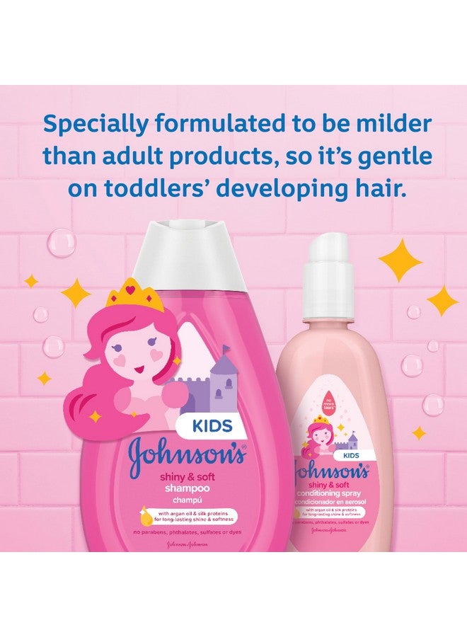 Johnson's Baby Johnson'S Kids Shiny & Soft Tear-Free Kids' Shampoo With Argan Oil & Silk Proteins, Hair Wash Gently Cleanses & Boosts Natural Shine & Softness, Hypoallergenic, Sulfate-Free, 13.6 Fl. Oz - Image 2