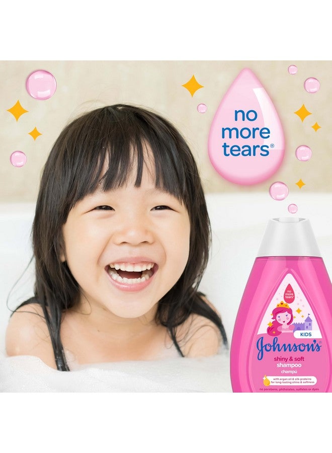Johnson's Baby Johnson'S Kids Shiny & Soft Tear-Free Kids' Shampoo With Argan Oil & Silk Proteins, Hair Wash Gently Cleanses & Boosts Natural Shine & Softness, Hypoallergenic, Sulfate-Free, 13.6 Fl. Oz - Image 3