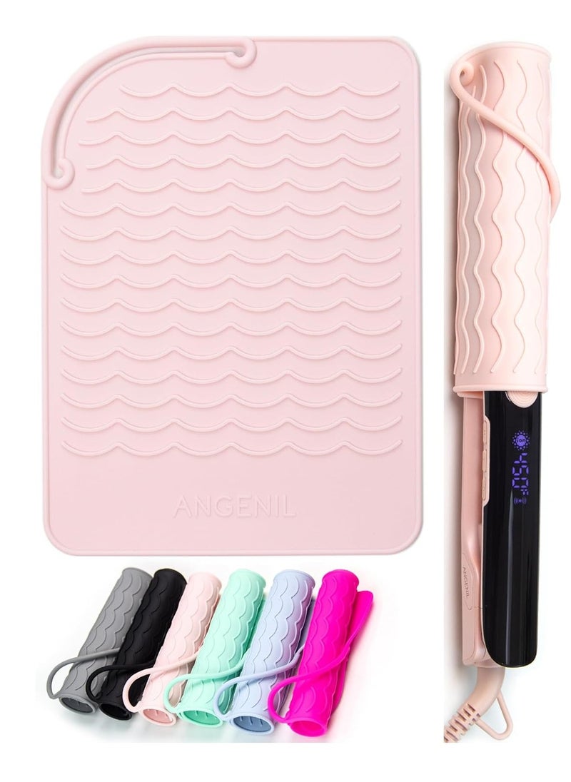 GUDOO Flat Iron Silicone Mat and Travel Case for Hair Tools Heat Resistant Mat Straightener Pad and Curling Iron Sleeve  - Image 1