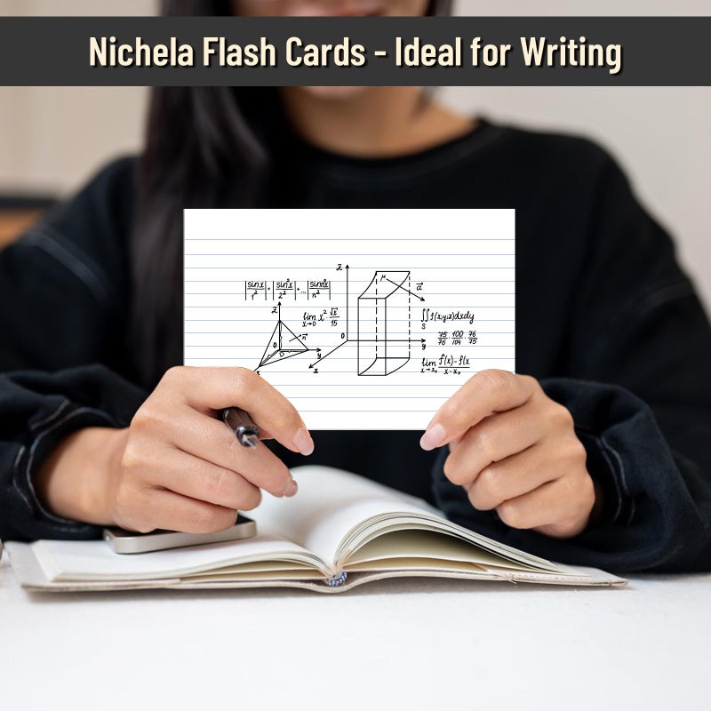 Nichela 200 Pcs Index Cards 4 x 6 Inch Ruled White Index Cards, College Ruled Flash Cards for School, College, Office and Home Organization, Durable Study To Do List Note Cards with Ruled Lines, 5 Pack of 40 - Image 5