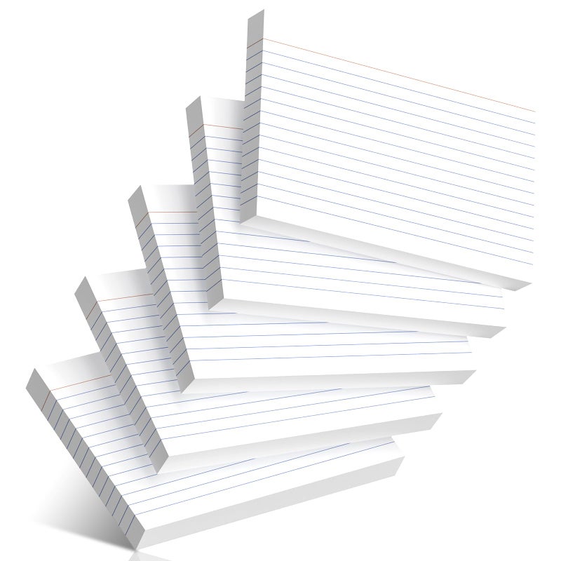 Nichela 200 Pcs Index Cards 4 x 6 Inch Ruled White Index Cards, College Ruled Flash Cards for School, College, Office and Home Organization, Durable Study To Do List Note Cards with Ruled Lines, 5 Pack of 40 - Image 1