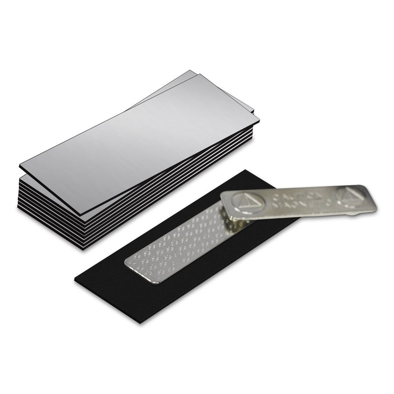 All Quality Name Badge Blanks with Magnetic Backing - 10 Pack Brushed Silver 1" X 3" - Image 5