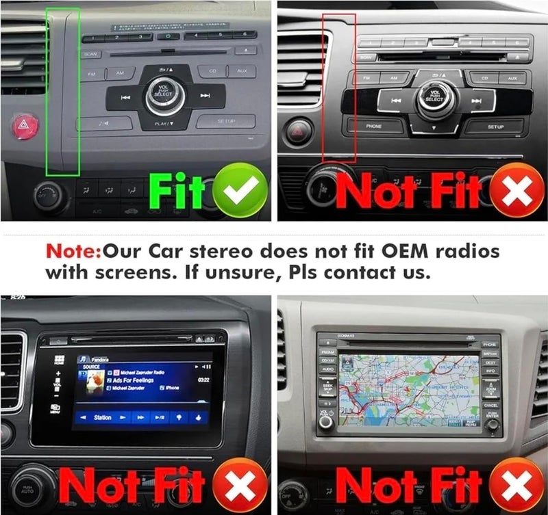 Vierex Android Car Stereo for Honda Civic 2012–2015 | 8-Core 4+32GB Touchscreen Car Radio | Wireless CarPlay & Android Auto, GPS Navigation, WiFi, Bluetooth, AHD Backup Camera | Smart Multimedia Player - Image 3
