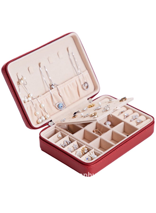 Portable Pu Storage Box, Multifunctional elry Box, Exquisite And Fresh elry Box Korean Style Necklace Travel