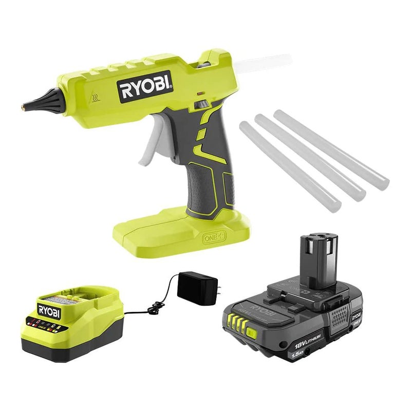Ryobi 18-Volt ONE+ Cordless Full Size Glue Gun with Charger and 18-Volt ONE+ Lithium-Ion Battery (Bundle) - Image 1