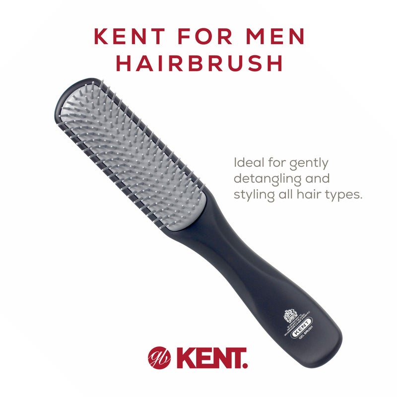 Kent KFM3 Gel Styling Hair Brush for Men, 9 Row Men's Hair Brush with Ionic Anti Static Bristles, Detangling and Smoothing Short to Medium Length Hair - Image 3