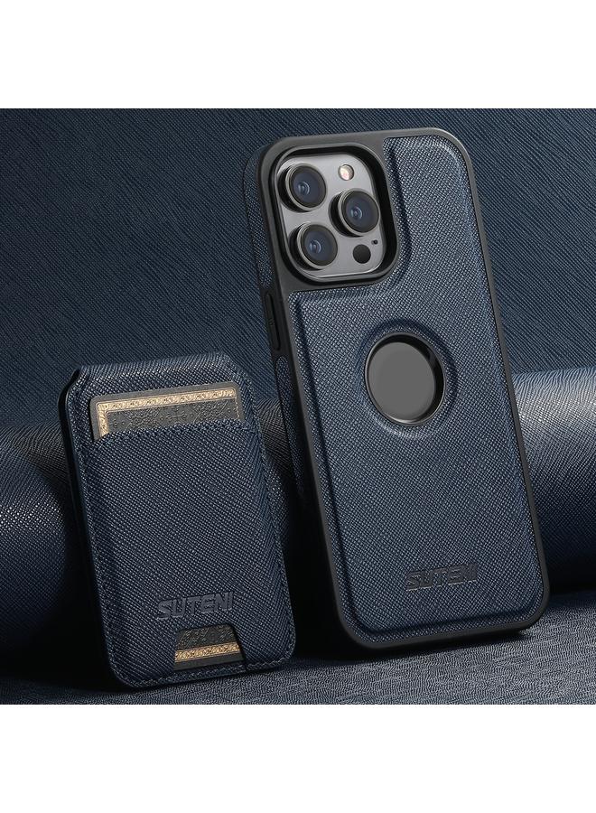 Suteni Case For iPhone 16 Pro Max M2 Cross-Grain MagSafe Vertical Card Back Phone Case - Image 1