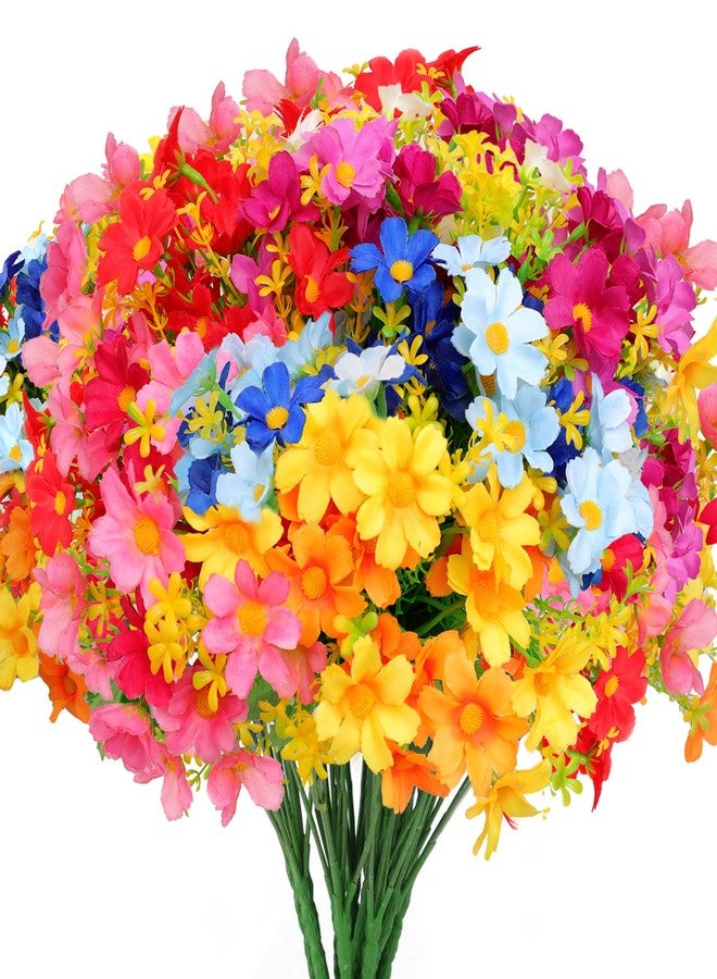 Fumwase Artificial Silk Flowers for Outdoor Faux Flowers 6 Bundle Fake Wildflowers Bulk Spring Summer Flowers Shrubs Plastic Daisies Flowers UV Resistant for Home Indoor Garden Patio Lawn Decoration - Image 1