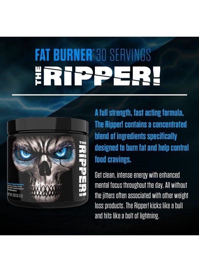 JNX Sports - ® The Ripper! Shredding Thermogenic Fat Burner for Men & Women – Fast Acting Stim Thermogenesis, Appetite Suppressant, Extreme Energy & Focus Supplement – Blue Raspberry, 30 Servings - Image 1