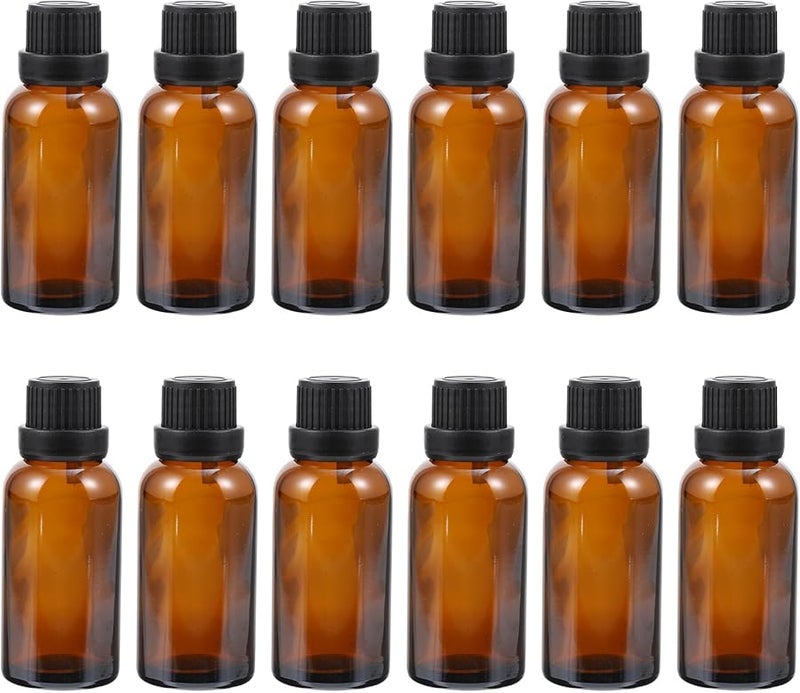 12Pcs Glass Bottles with Lids and Droppers for Essential Oils Perfume Lotion Travel Containers - Image 1