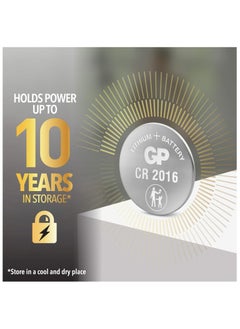 GP Batteries GP Lithium Button CR2016 Batteries 5-Pack – High-Performance, Long-Lasting Power for Watches, Calculators, Key Fobs, and Remotes, DL2016 Equivalent, Reliable and Durable  - Image 3