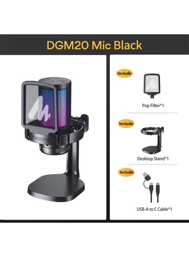 ماونو DGM20 ميكروفون جيمينج USB (مع حامل مكتبي) – أسود - Image 5