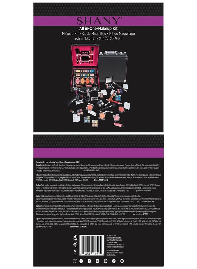 SHANY Carry All Makeup Train Case with Pro Makeup Set, Makeup Brushes, Lipsticks, Eye Shadows, Blushes, Powders, and more - Reusable Makeup Storage Organizer - Premium Gift Packaging - Black - Image 3