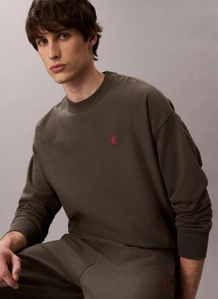 Calvin Klein Jeans  Relaxed Cotton Terry Sweatshirt for Men | Best Price UAE