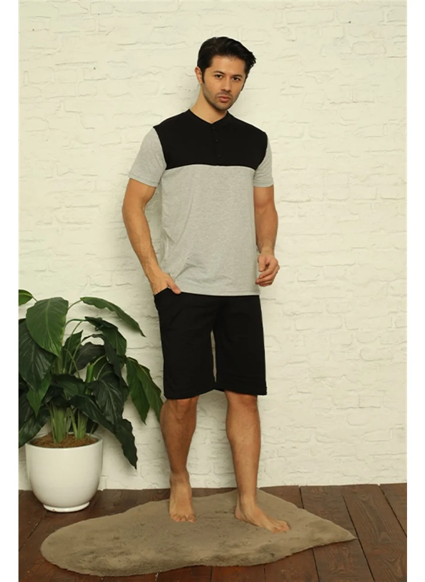 اكبينيز Men's Gray 3-Piece Pajamas Set 6823