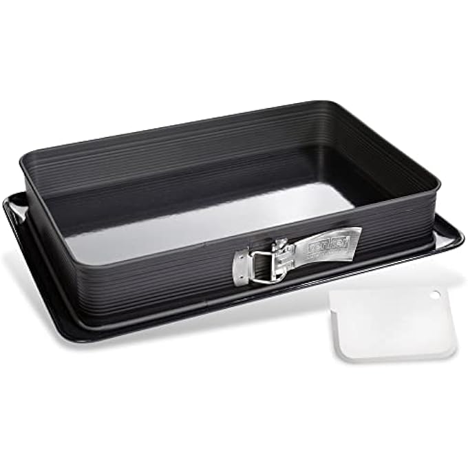 Zenker 7022 Deluxe Rectangular Springform Cake Tin Square Premium Baking Tin With Enamelled Base And LeakProof Cake Tin With NonStick Coating Colour Black Metallic Quantity 1 Piece - Image 1