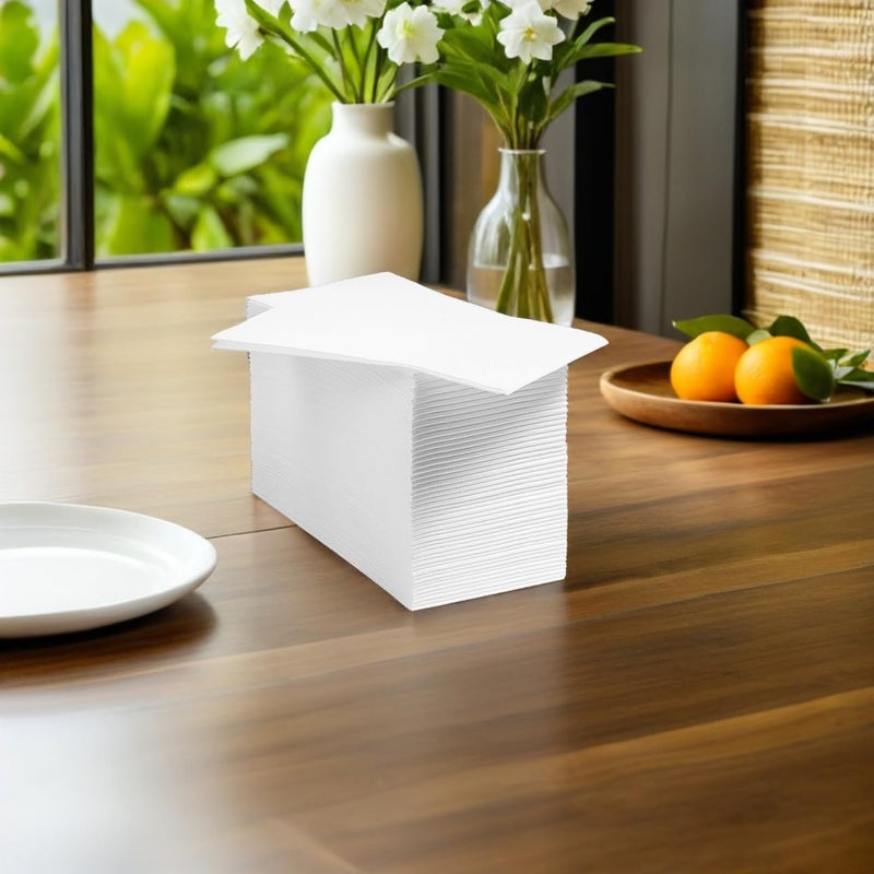 Disposable Dinner Napkins 100pcs White Thick Paper Hand Towels Folded Guest Towels Soft Absorbent for Weddings Parties Banquets Bathroom Use - Image 5