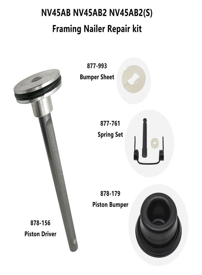 Laofudech 878-156 878-179 877-993 877-761 Set Aftermarket Piston Driver, Piston Bumper, Feeder Spring, Bumper Sheet for Hitachi NV45AB NV45AB2 NV45AB2(S) Framing Nailer - Image 2