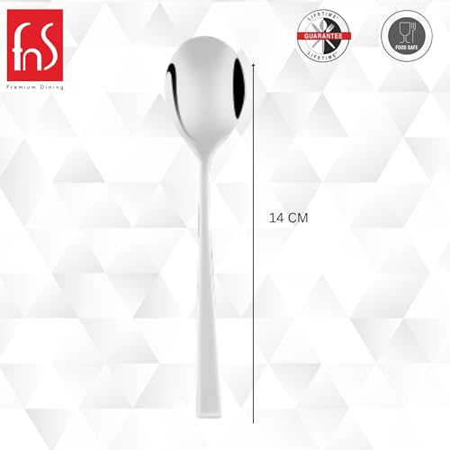 FnS Slim Line Stainless Steel Mirror Finish Tea Spoon (Set of 6) for Tea, Coffee and Spices - Image 2