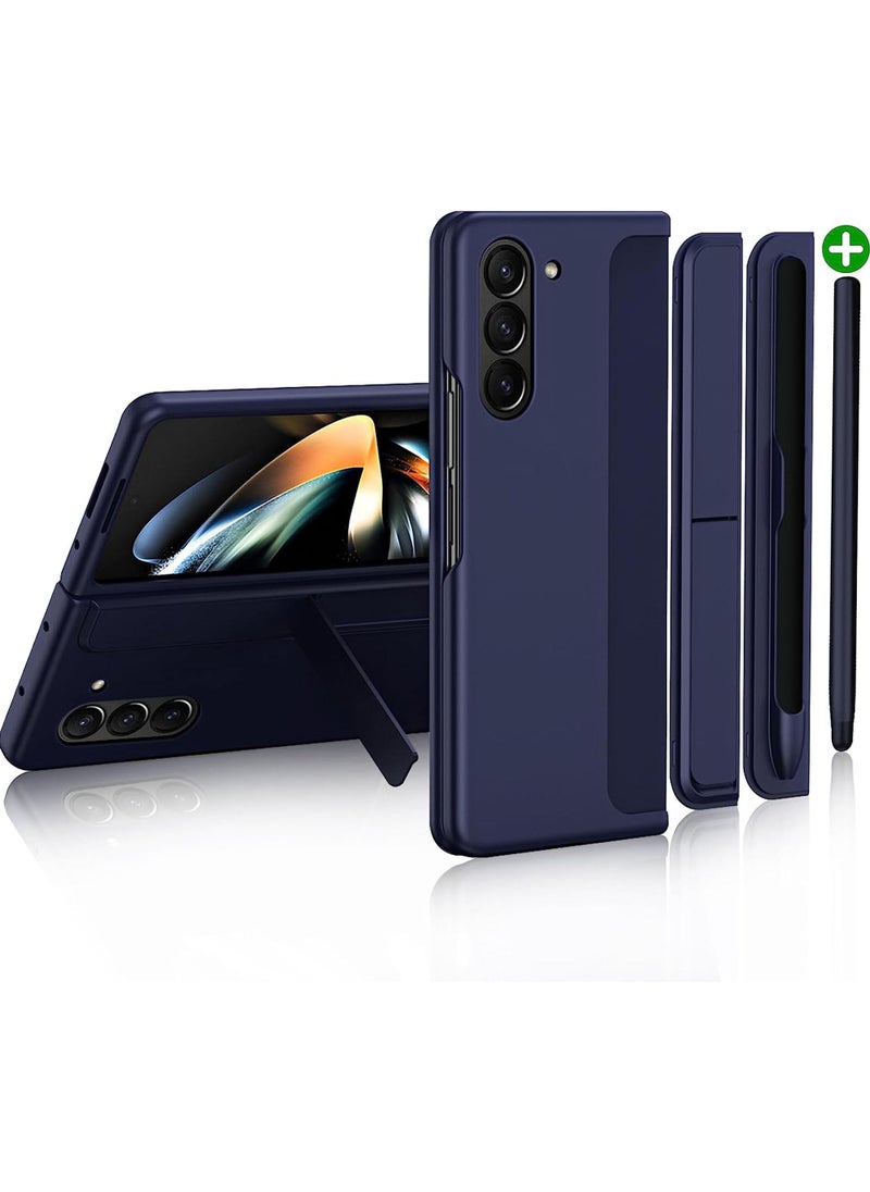 For Samsung Galaxy Z Fold 5 Case with S Pen [Changable S Pen Holder & Kickstand ] [Support Wireless Charging] Matte Z Fold 5 Case Hard PC Shockproof Anti-Scratch Case for Samsung Z Fold 5