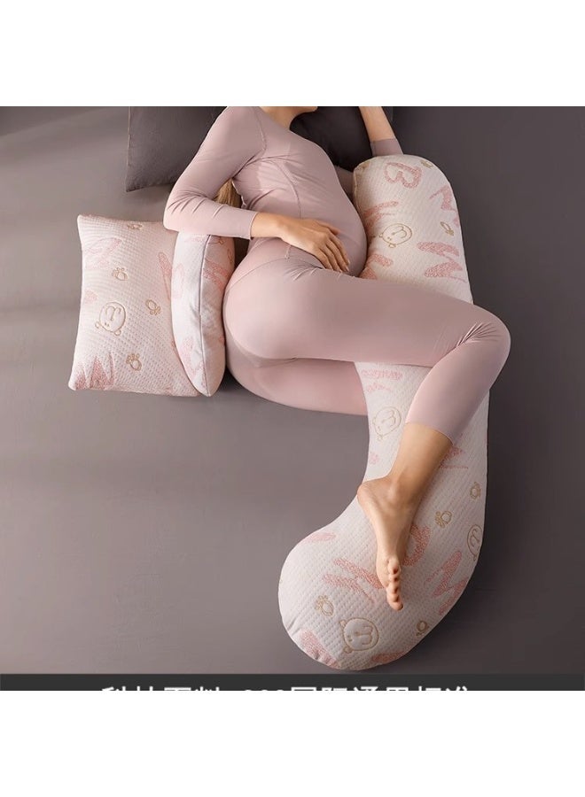 وسادة الحمل للنوم الجانبي - دعم قابل للتعديل للأمهات للظهر والبطن - وسادة جسم على شكل U لتخفيف آلام الحمل ودعم الساقين - قطن قابل للتنفس - Image 1