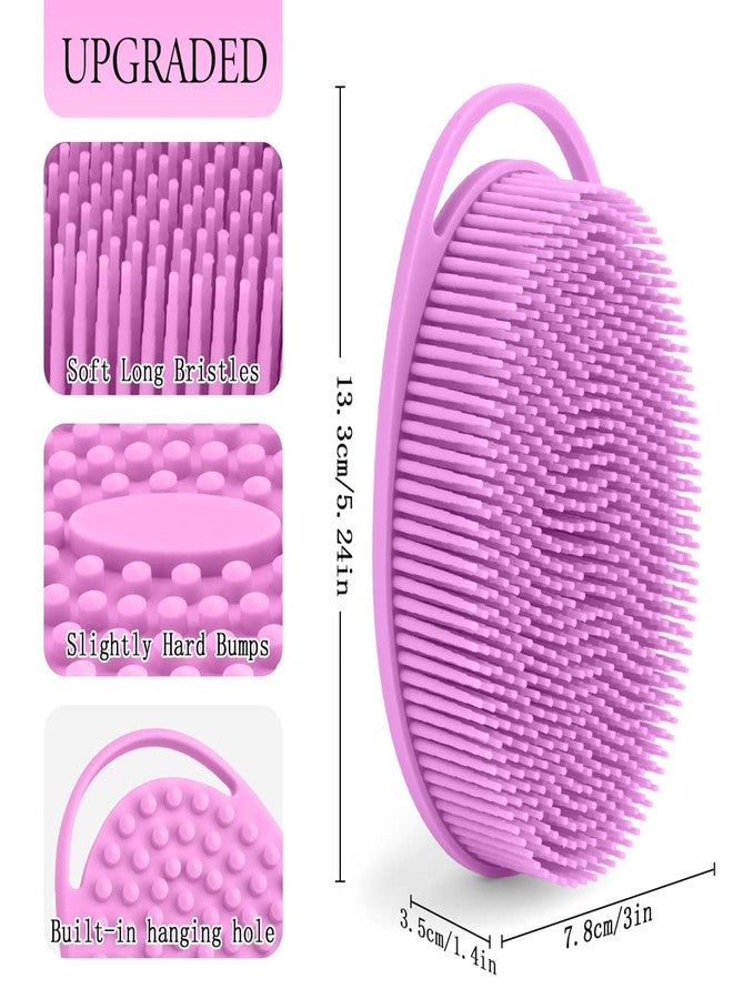 PQRUU 3 Pack Silicone Body Scrubbers for Use in Shower, Exfoliating Body Scrubber Fit for All Kinds of Skin, Soft Silicone Loofah,Bath Scrubbers Rapid Foaming,Blue,Green,Purple - Image 3