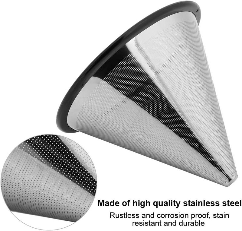 Keenso Double Layered Stainless Steel Coffee Filter Dripper Mesh Strainer, Ideal for Coffee Enthusiasts and Beginners - Image 2