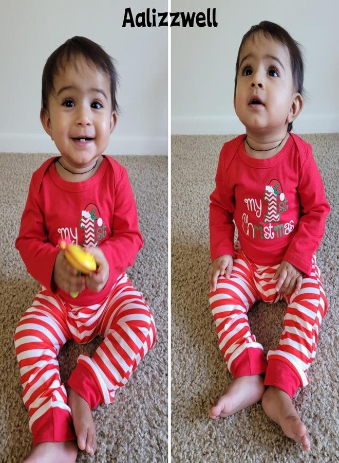 Aalizzwell ملابس عيد الميلاد الأول للأطفال الخدج من الأولاد والبنات، بأكمام طويلة، لون أخضر، للجنسين، ملابس توائم. - Image 3