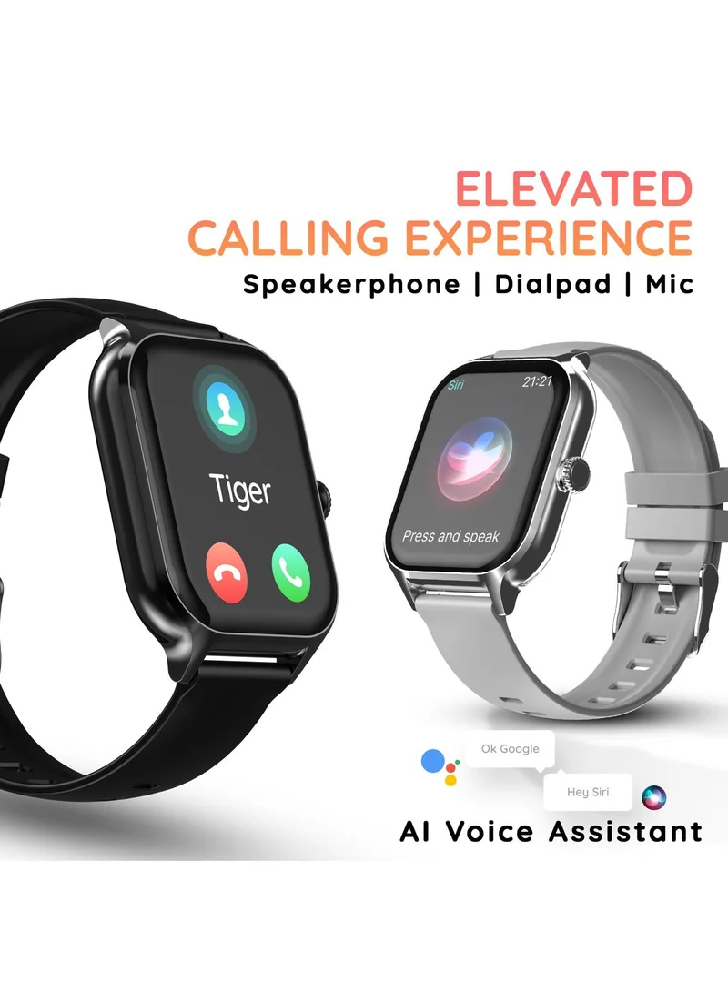 بيبل Elevate 1.99" ( 5.05 cm) infinite Display, BT Calling, Health Suite, Multi Sports Mode, Step Pedometer, Multiple Watch Faces, AI Voice Assistance, Sleep Monitor, Alarm & Notification, Sedentary Alert, Smart Calculator