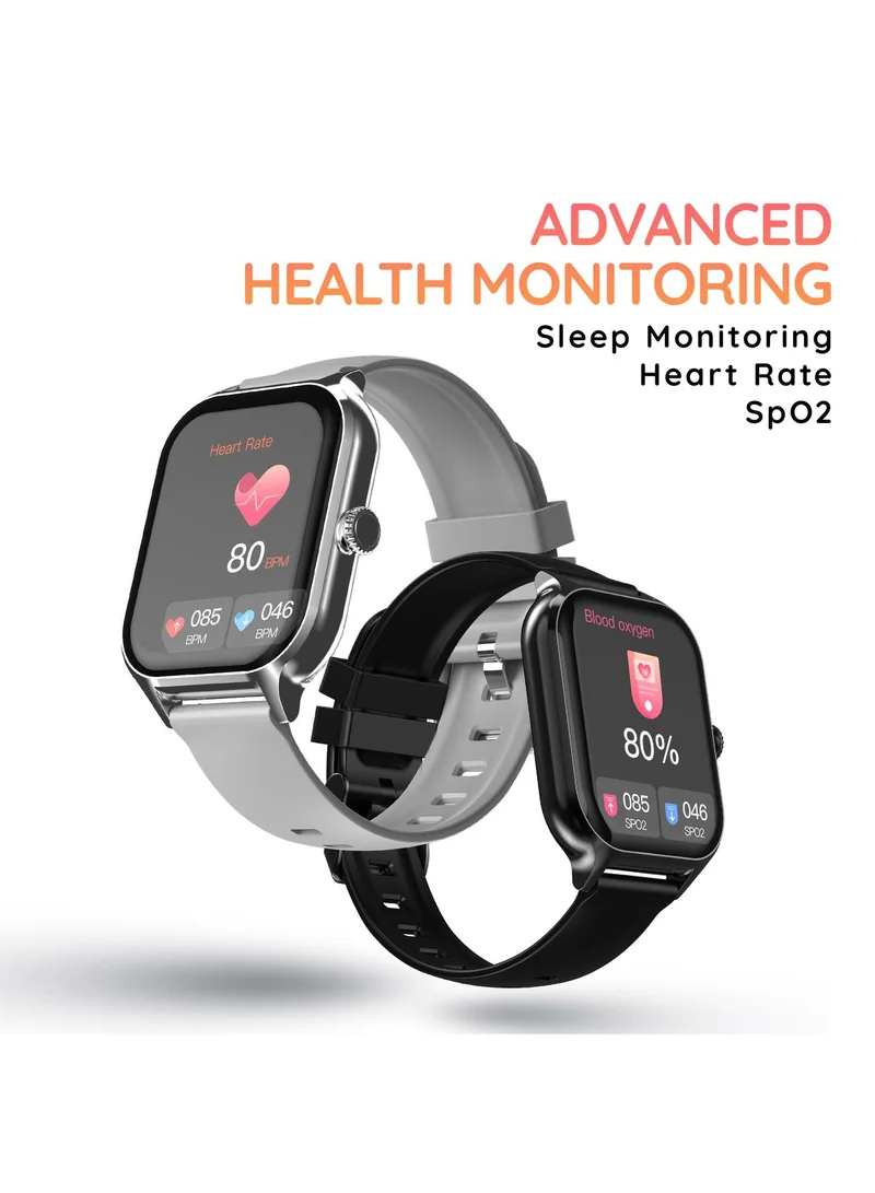 بيبل Elevate 1.99" ( 5.05 cm) infinite Display, BT Calling, Health Suite, Multi Sports Mode, Step Pedometer, Multiple Watch Faces, AI Voice Assistance, Sleep Monitor, Alarm & Notification, Sedentary Alert, Smart Calculator