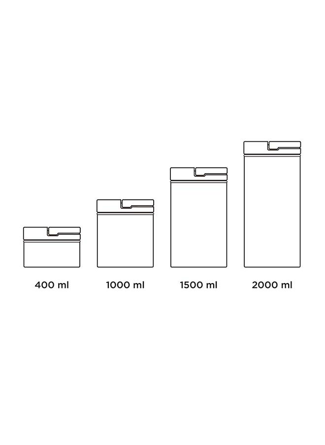 Cosmoplast - Lock2Go Square Fliplock Canisters 4 Pcs. Set 2000 milliliter - Image 1
