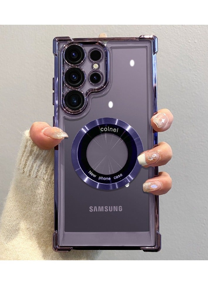 جيناو غطاء حماية شفاف نحيف لهاتف سامسونج جالكسي S25 ألترا - متوافق مع MagSafe، مقاوم للصدمات بمعايير عسكرية، مزود بوسائد هوائية، تصميم مطلي بالكهرباء - Image 1