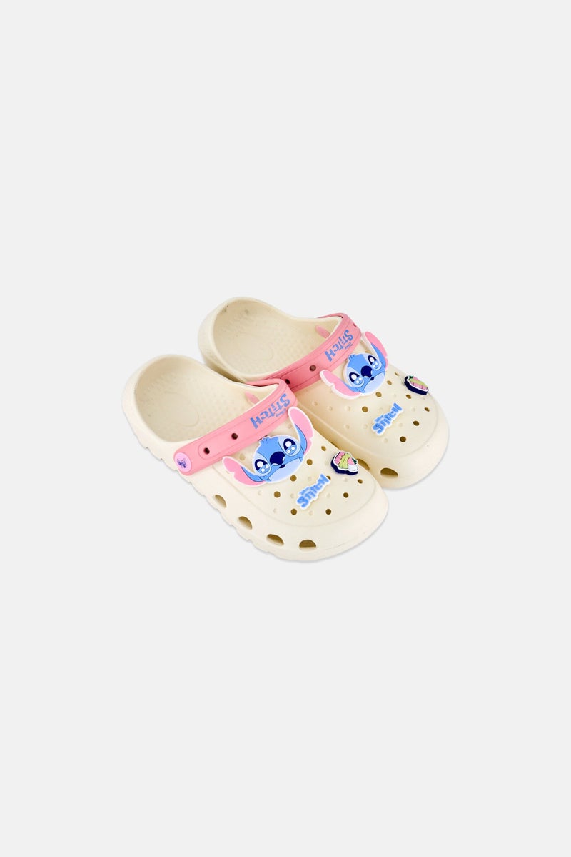 Disney Kids Girl Stitch Slip on Clogs, White - Image 2