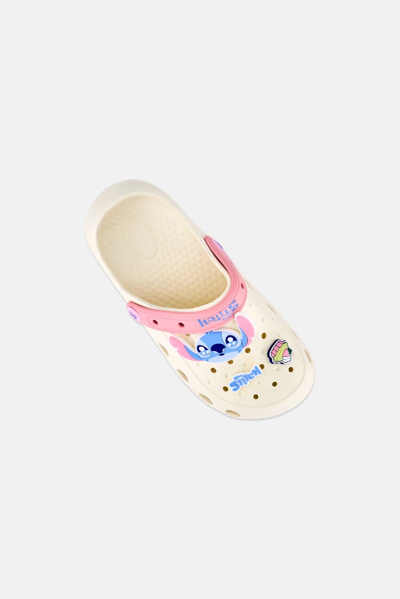 Disney Kids Girl Stitch Slip on Clogs, White - Image 4