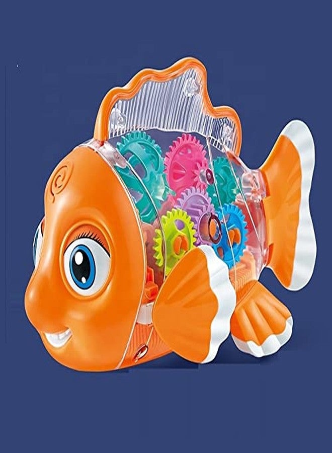 Sajani Transparant Gear Fish Toy for Girls & Boys | Transparent Fish Toy for Toddlers,Lighting Very Attractive for All (Pack - of 1) - Image 2