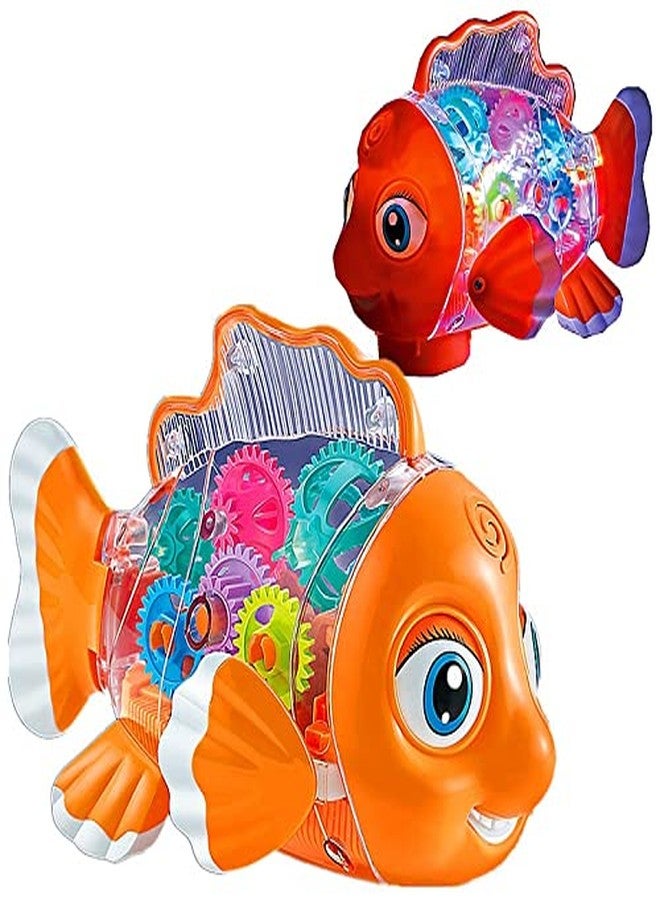 Sajani Transparant Gear Fish Toy for Girls & Boys | Transparent Fish Toy for Toddlers,Lighting Very Attractive for All (Pack - of 1) - Image 1