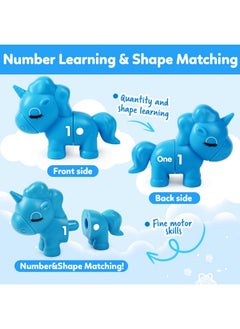 kizh Matching Number Counting Sorting Game With Double-Sided 1 2 3 Number Preschool Learning Sensory Fine Motor Skill Math Educational Montessori Toys For 3 4 5 Year(10Pcs)  - Image 3