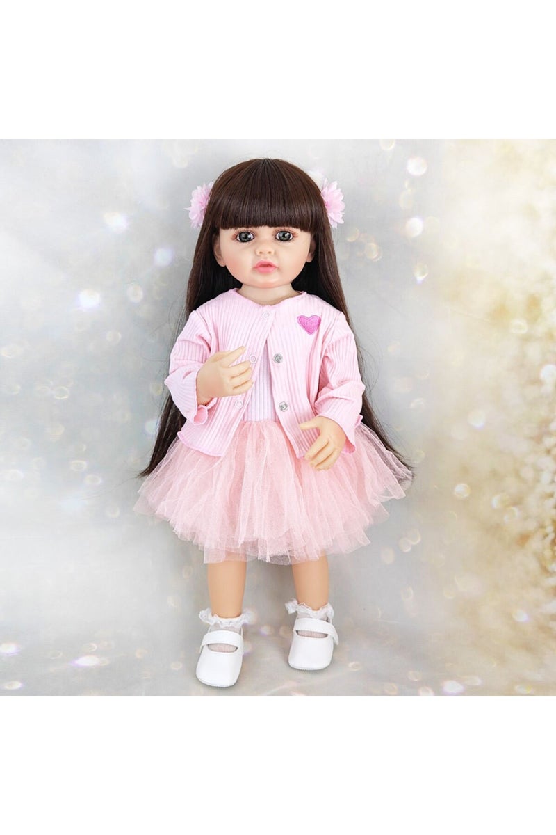 erorex Gold BZDOLL 55CM 22Inch Can Stand Reborn Baby Lifelike Girl Doll Full Soft Silicone Body Princess To - Image 5
