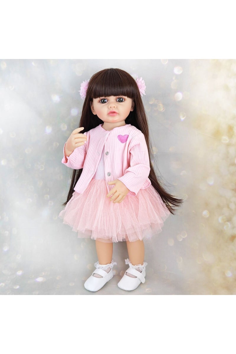 erorex Gold BZDOLL 55CM 22Inch Can Stand Reborn Baby Lifelike Girl Doll Full Soft Silicone Body Princess To - Image 3