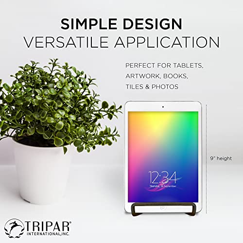 TRIPAR 6-Inch Metal Mahogany Painted Square Kitchen Book Holder/Stand, Wire Mini Easel, Small Photo Stands for Table, Display for Picture Frames, Plaques & Plates - Image 5