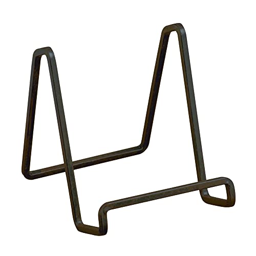 TRIPAR 6-Inch Metal Mahogany Painted Square Kitchen Book Holder/Stand, Wire Mini Easel, Small Photo Stands for Table, Display for Picture Frames, Plaques & Plates - Image 1