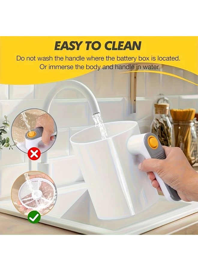 منخل الدقيق الكهربائي الأبيض مع كشط العجين، 4 أكواب، يعمل بالبطارية، منخل يدوي - Image 4