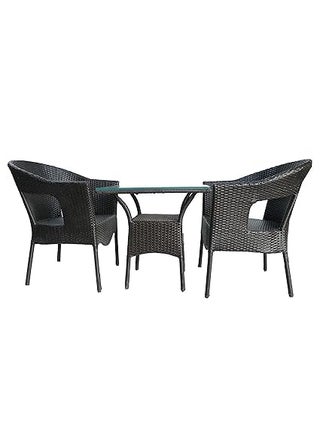 ANAND INDIA GROUPS D9 2 Chairs 1 Squre Table Set 21 Wicker Patio Furniture Sets 2 Chair and 1 Table with Cushions for Garden Balcony Bedroom Powder Coated Frame Uv Protected Wicker Black - pzsku/ZED63524C2DE8F2F3BF1BZ/45/1745820829/1dd7750a-311c-492b-ad2b-95a24f5a26c9