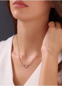 CERRUTI 1881 Bianca Rose Gold-Plated Necklace with Motif Pendant for Women  - Image 4