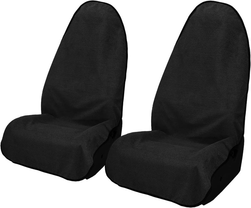 ZIMABLUE 2PCS Terry Cloth seat Cover Universal Waterproof Car Sport Towel Seat Cushion Non-Slip Sweat-Absorbent Towel Cloth Suitable for All Seasons Waterproof Beach Seat Cover Washable - Image 1