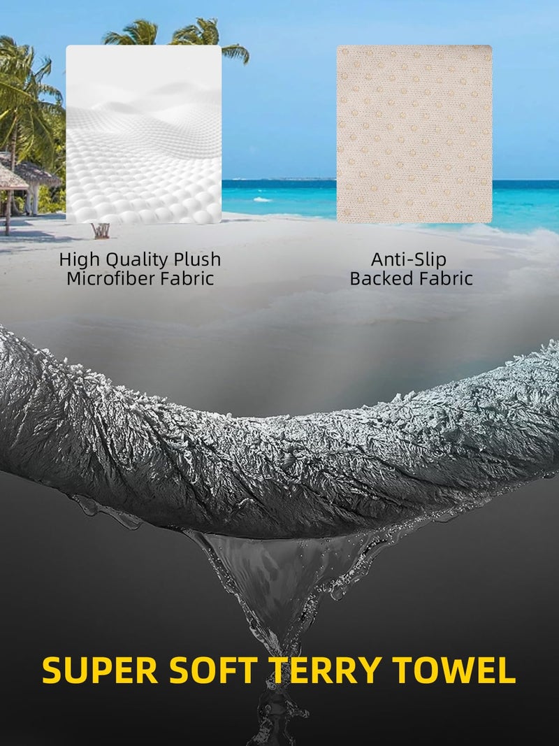 ZIMABLUE 2PCS Terry Cloth seat Cover Universal Waterproof Car Sport Towel Seat Cushion Non-Slip Sweat-Absorbent Towel Cloth Suitable for All Seasons Waterproof Beach Seat Cover Washable - Image 2